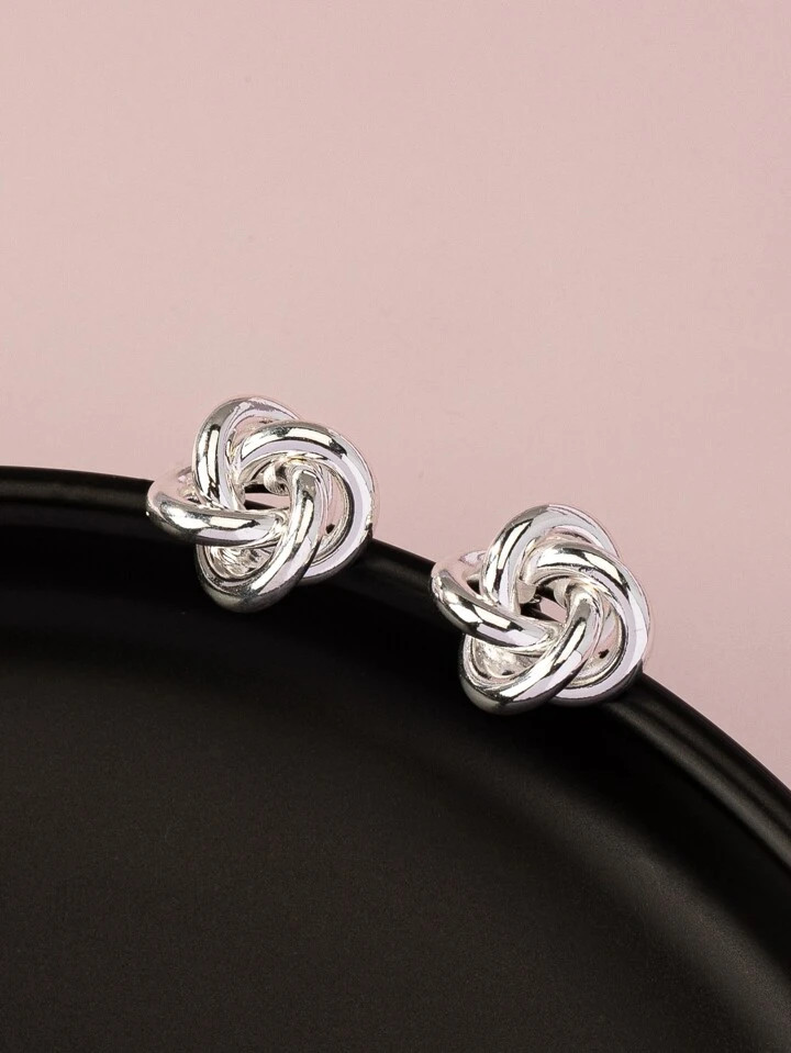 Twist Design Stud Earrings | SHEIN USA | SHEIN