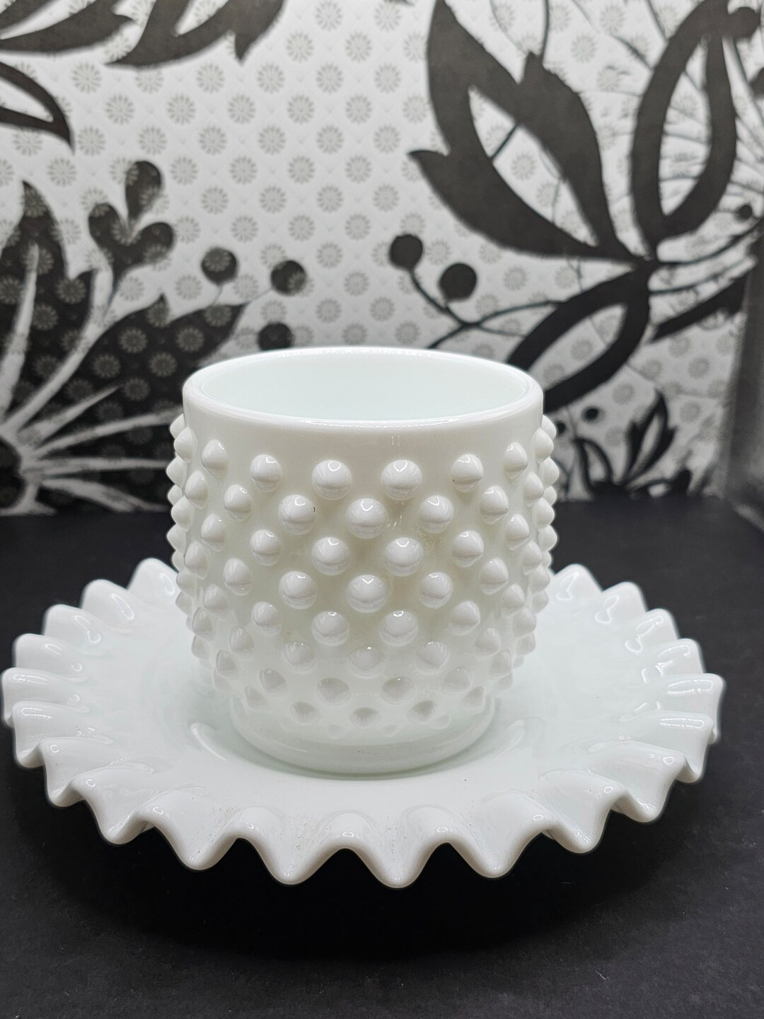 Description: Vintage Fenton Hobnail Footed Milk Glass Jam/jelly NO Lid and Underplate F6/05 - Ets... | Etsy (US)