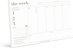 Bliss Collections Essential Weekly Planner 6 x 9 with 50 Undated Tear-Off Sheets, Metallic Gold O... | Amazon (US)
