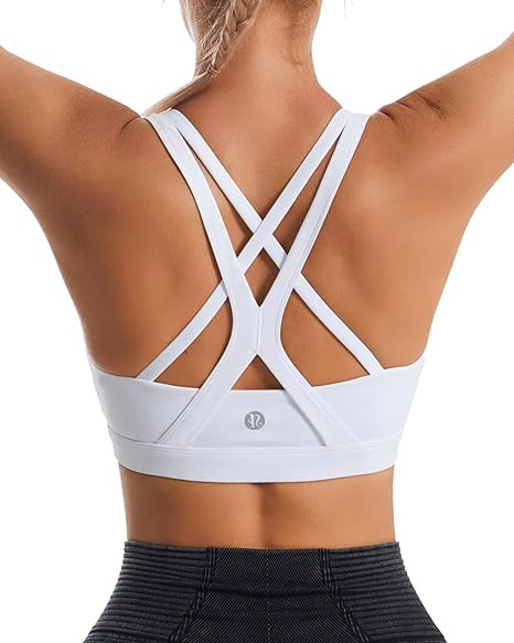 RUNNING GIRL Sports Bra for Women, Medium-High Support Criss-Cross Back Strappy Padded Sports Bra... | Amazon (US)