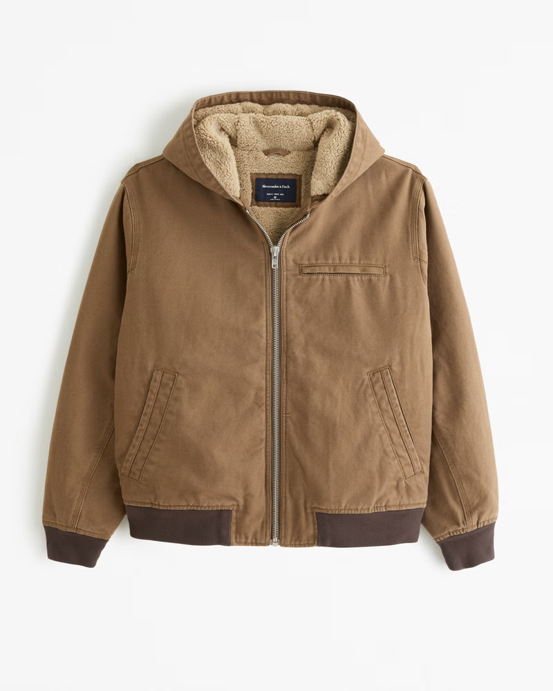Hooded Workwear Bomber Jacket | Abercrombie & Fitch (US)