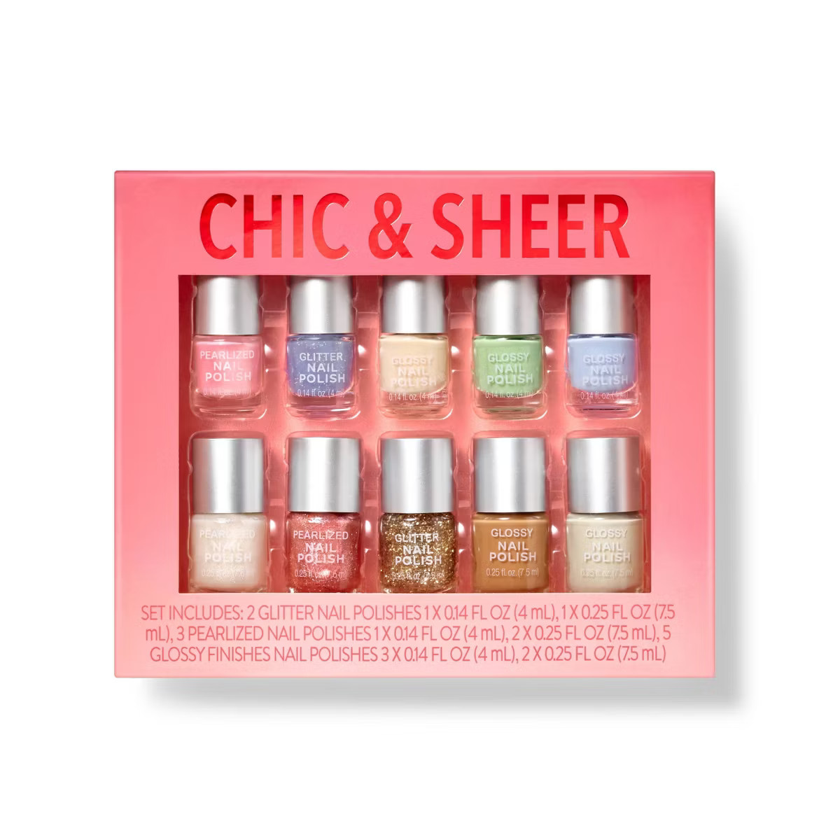 Mini Nail Polish Gift Set - Chic & Sheer - 10ct | Target