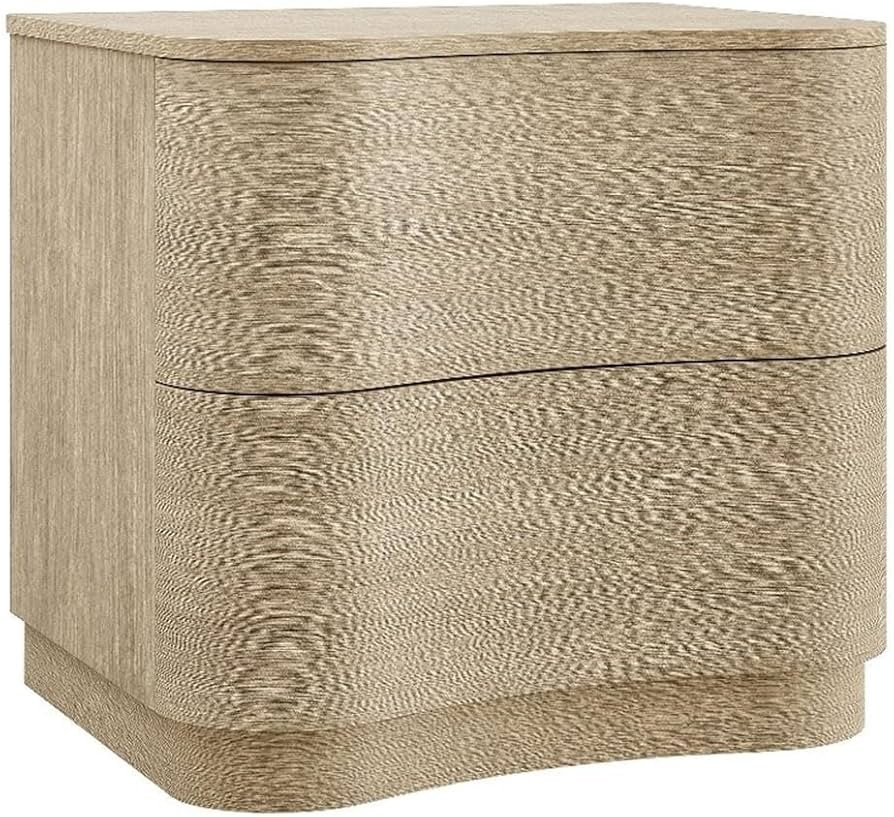 Modway Mirae Curved Front 2-Drawer Nightstand in Brushed Light Oak \u2013 Modern Small Bedside Ta... | Amazon (US)