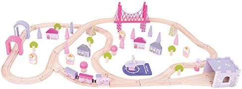 Bigjigs Rail, Fairy Town Train Set, Wooden Toys, Wooden Train Set, Gifts for 4 Year Old Girl, Pin... | Amazon (US)