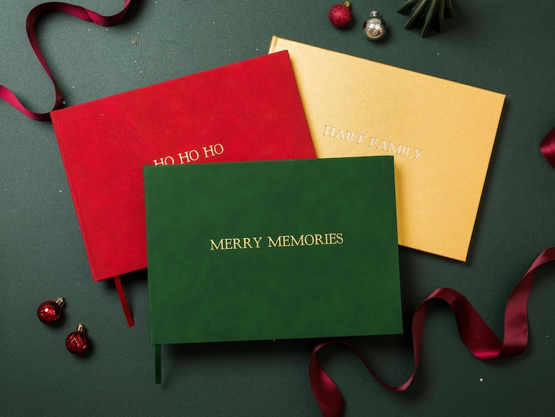 Embossed Holiday Memory Book 11.5 X 8.5 - Custom Blank Book, Personalized Keepsake, Christmas Car... | Etsy (US)