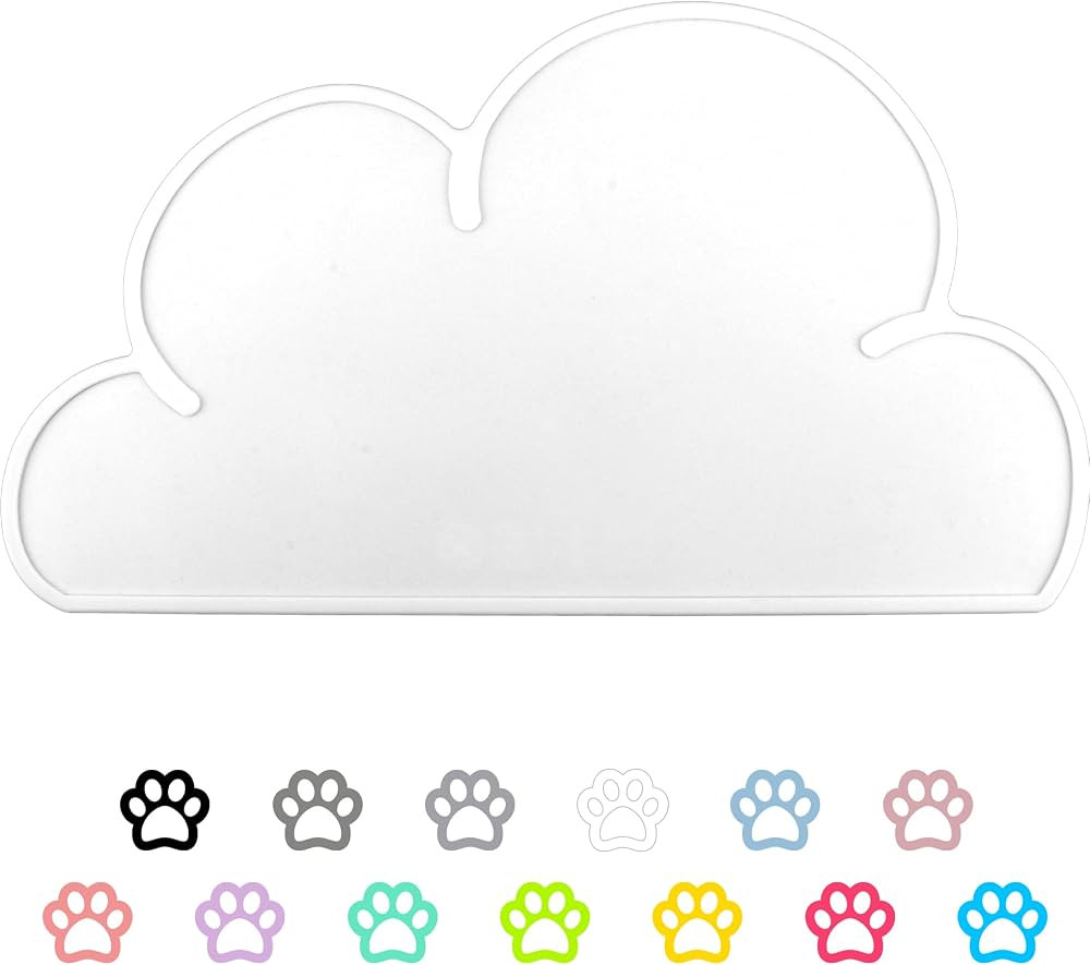 DesignSter Pet Food Mats–Dog Cat Feeding Mat Top Grade Cloud Silicone Pad Anti-Slip Waterproof ... | Amazon (US)