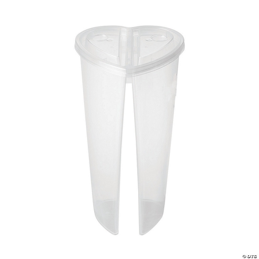 Heart-Shaped Two-Sided Plastic Cups with Lids - 12 Ct. | Oriental Trading Company
