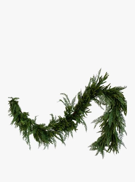 Luxe Norfolk and Cypress Mix Faux Garland 9 Ft with Silver Bead Bow Ornament 9 in, Artificial Hol... | Amazon (US)