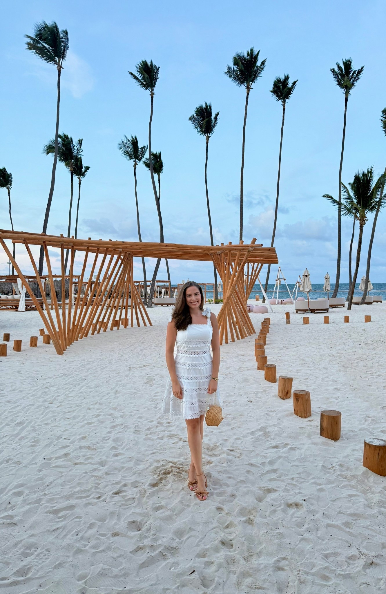 White dress, little white dress, white eyelet dress, nude heels, nude block heels, shell bag, straw bag, wicker bag, white night, vacation, beach vacation, beach vacay, Dominican Republic 

#LTKTravel #LTKSeasonal #LTKTall