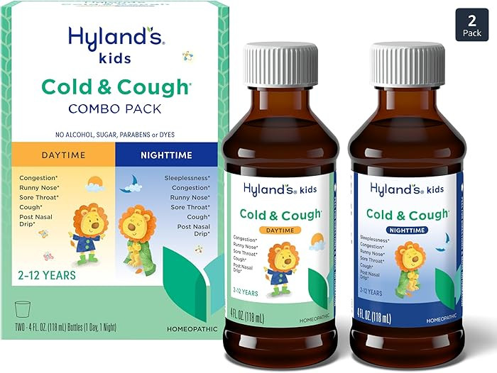 Hyland's Kids Cold and Cough, Day and Night Combo Pack, Cold Medicine for Ages 2 and up, Syrup Co... | Amazon (US)