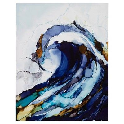 (Set of 2) 22&#34; x 28&#34; Liquid Waves Gel Coat Canvas Blue | Target