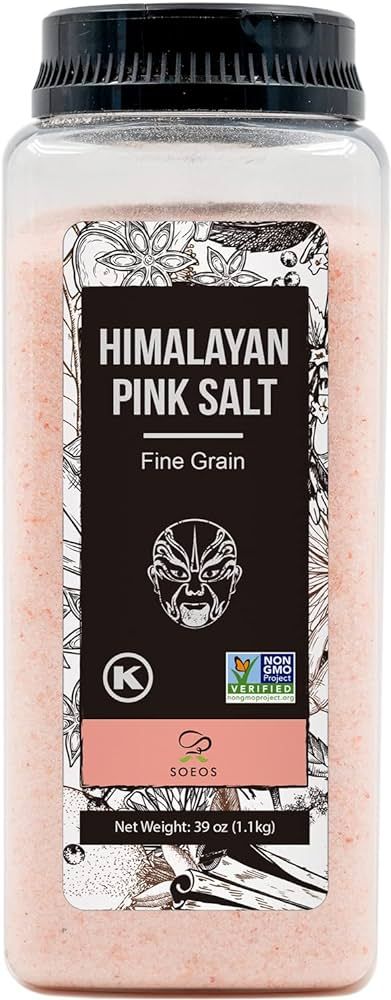 Soeos Himalayan Pink Salt, Fine Grain, 38.8oz (2.4 LB), Non-GMO Himalayan Salt, Kosher Salt, Pink... | Amazon (US)