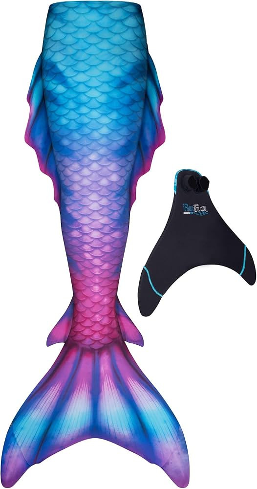 Fin Fun Atlantis Kids Wear-Resistant Mermaid Tails for Swimming - Monofin Included - Kids Sizes | Amazon (US)