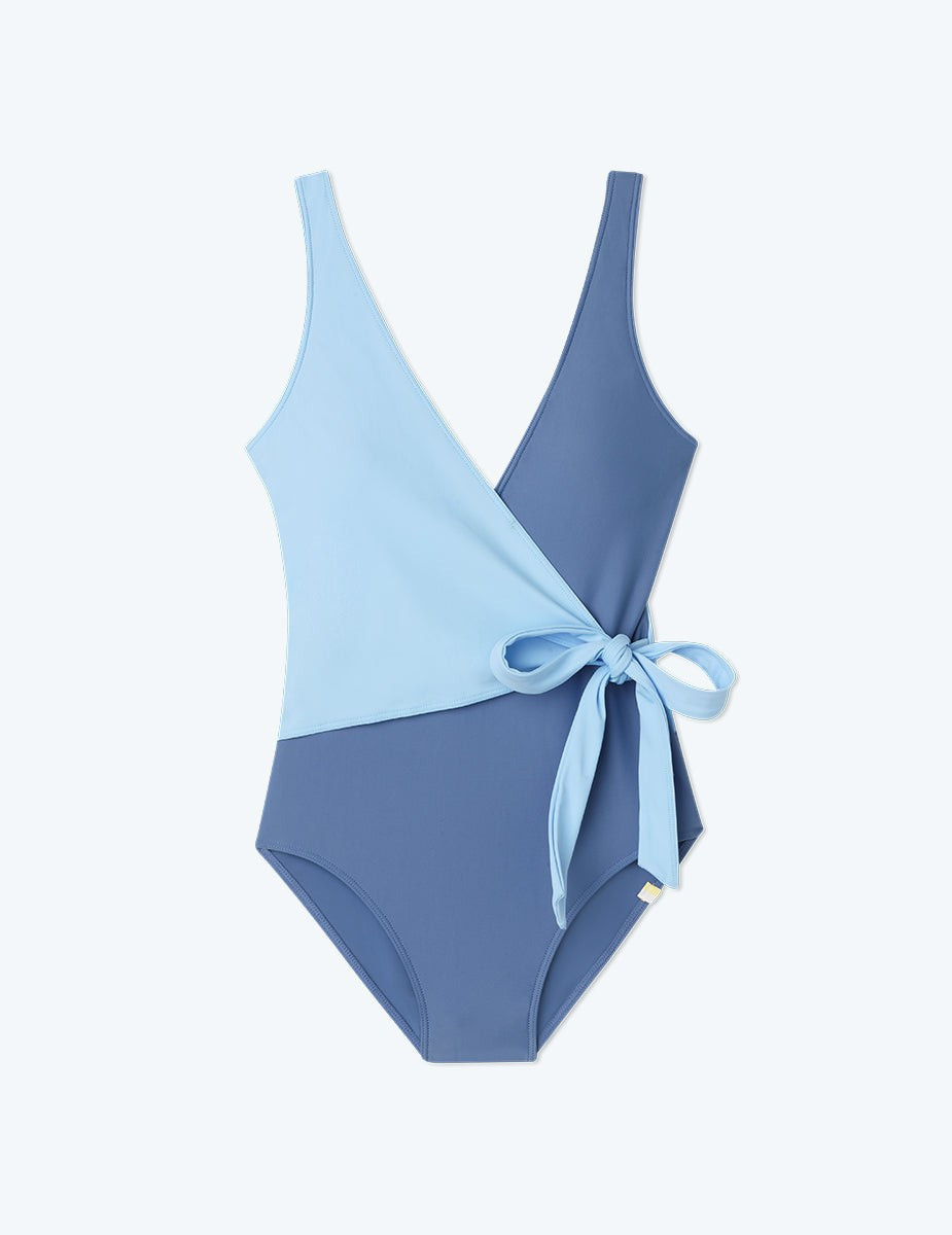 The Perfect Wrap One-Piece - Sky & Blue Mountain | SummerSalt