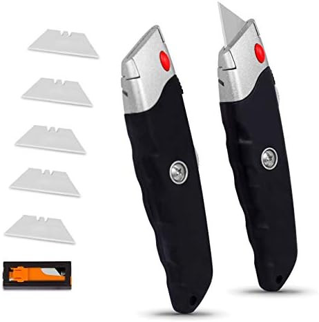 Internet's Best Premium Utility Knife - Set of 2 - Retractable Razor Knife Set - Box Cutter | Amazon (US)