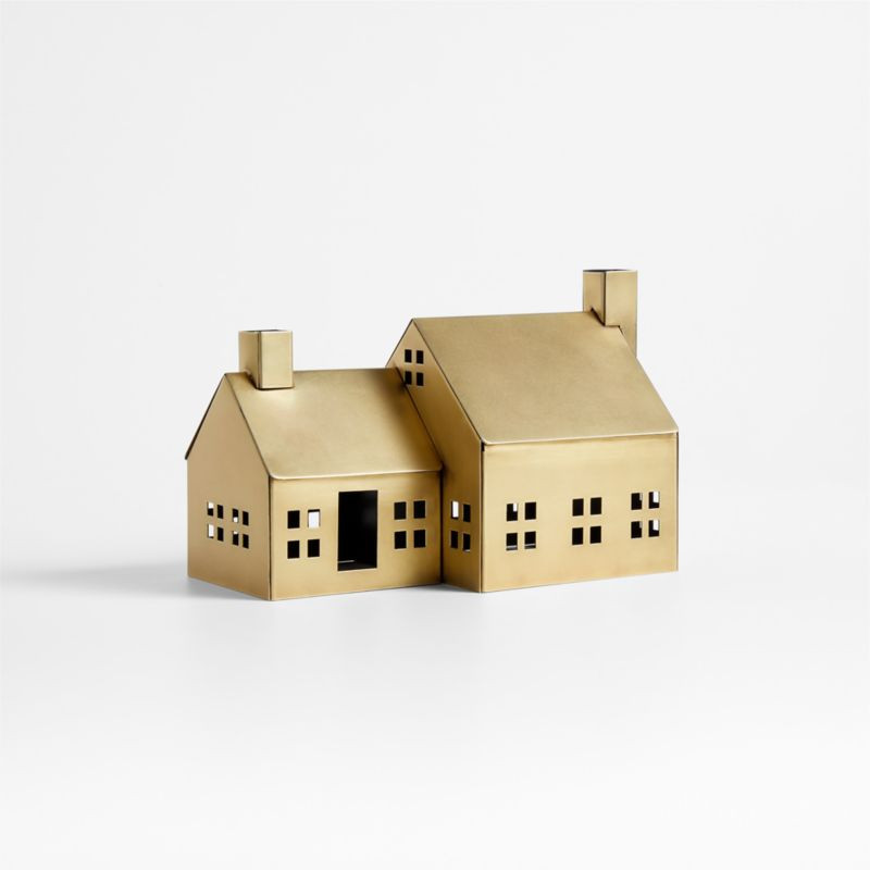 Brass Finish Holiday Farmhouse | Crate & Barrel | Crate & Barrel