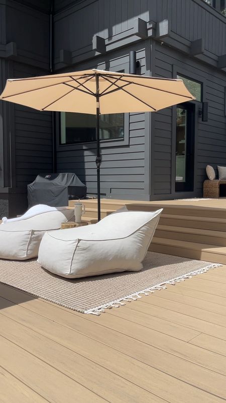 OUTDOOR \ patio season is here! Outdoor dining, bean bag loungers and accent chair setup! Many finds from Target, Walmart and more!

Home decor
Umbrella
Rug
Deck 

#LTKSeasonal #LTKHome #LTKFindsUnder100