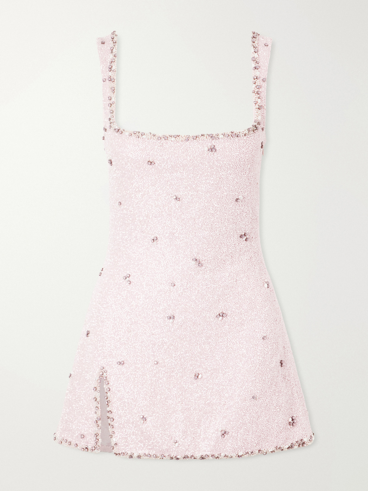 Clio Peppiatt - Athena Embellished Stretch-mesh Mini Dress - Pink | NET-A-PORTER (US)