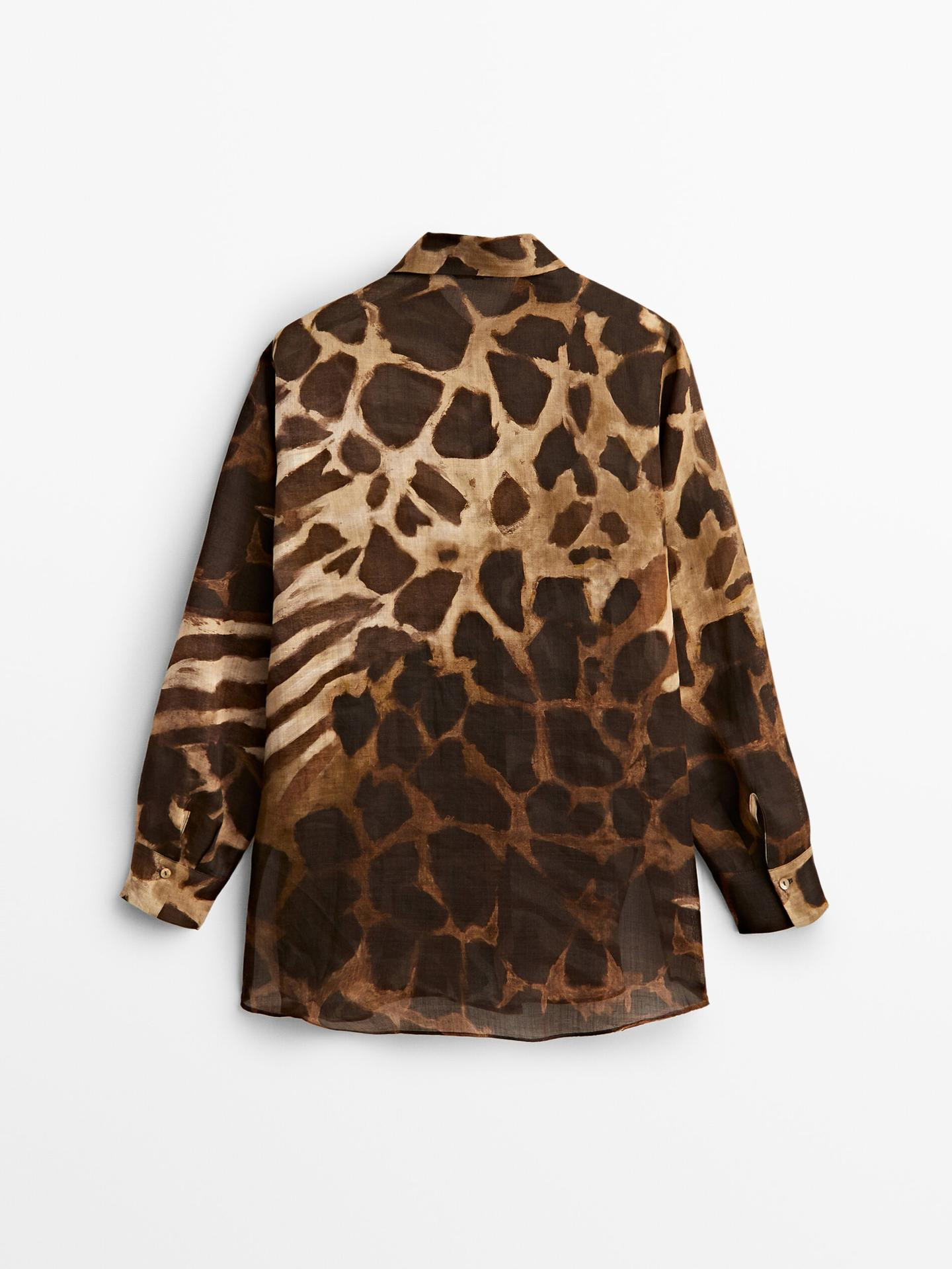 100% ramie animal print shirt | Massimo Dutti US