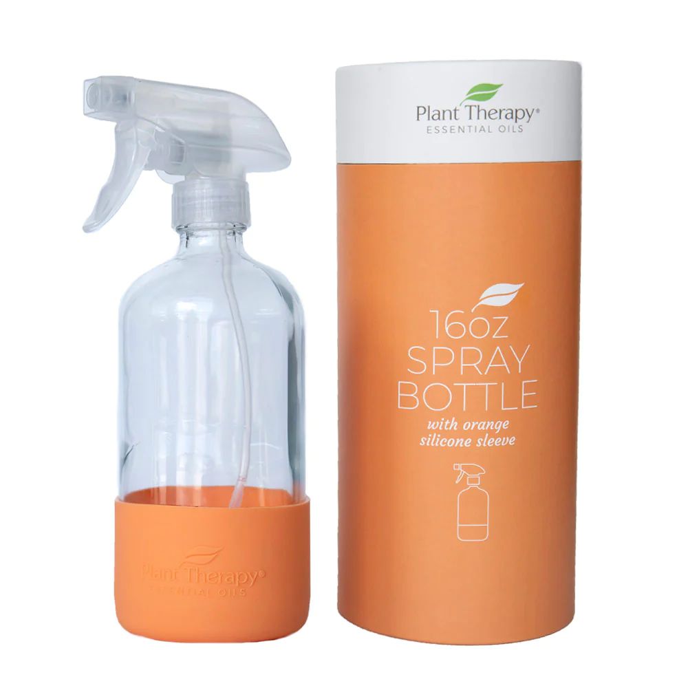 Glass Spray Bottle with Orange Sleeve | Plant Therapy