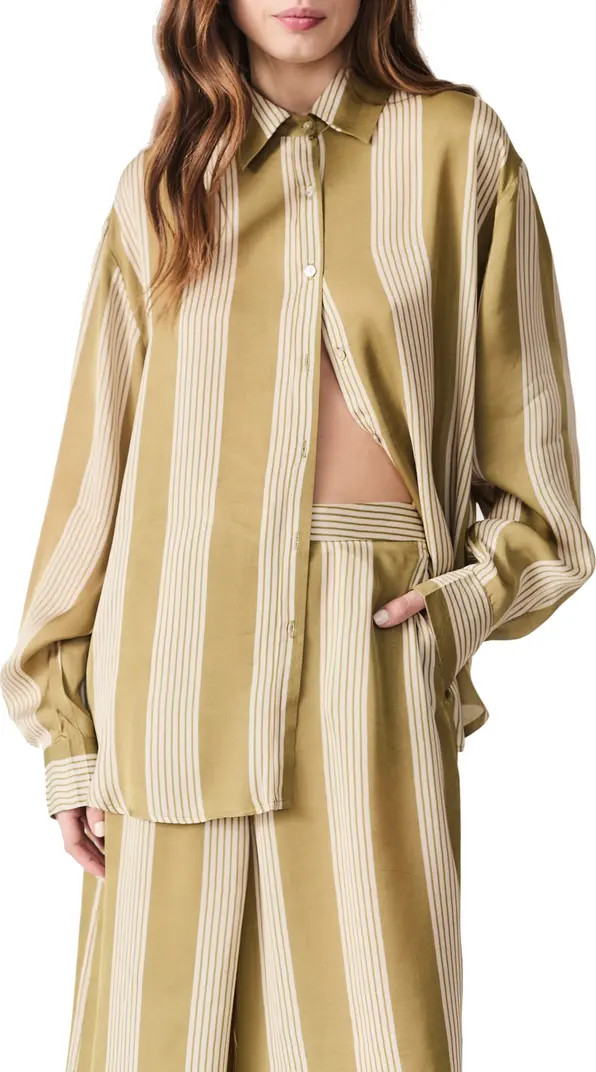 Milo Stripe Satin Shirt | Nordstrom