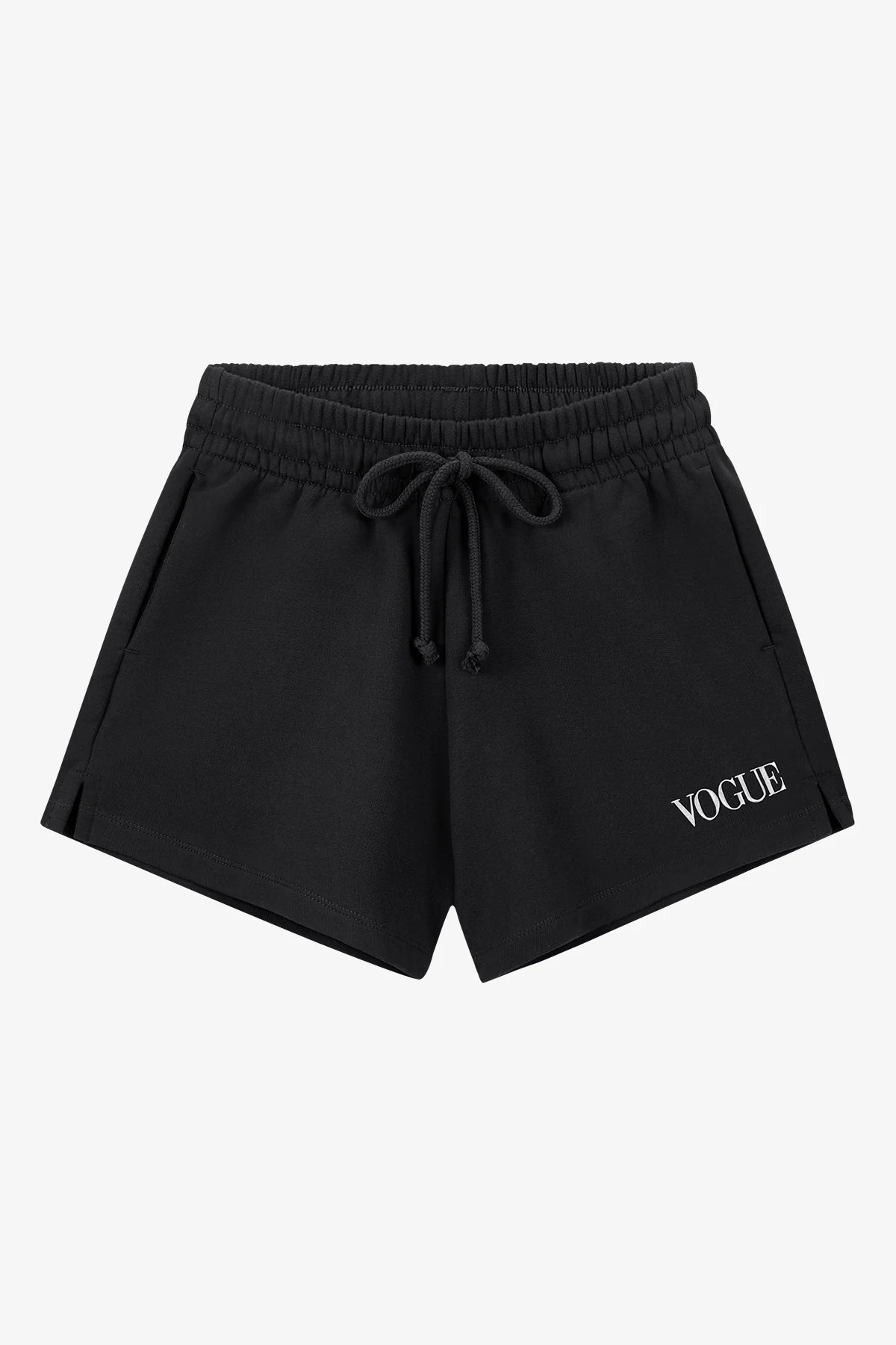 VOGUE Shorts Schwarz mit weißer Logo-Stickerei | VOGUE Collection Germany