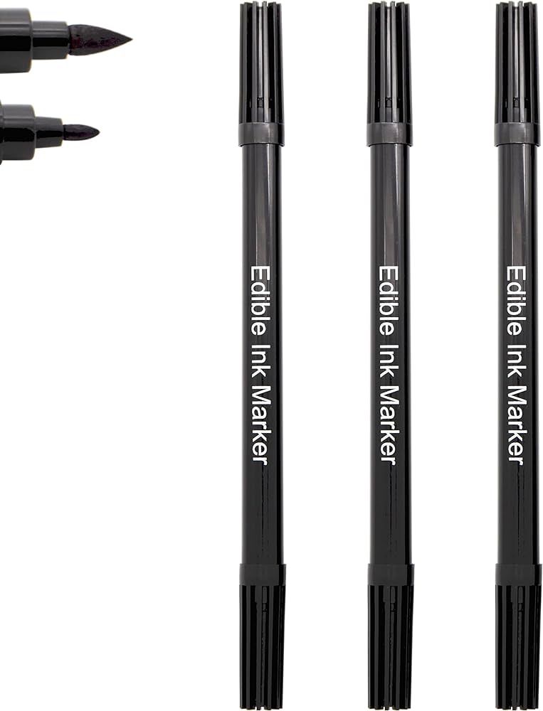 Dual Tips Food Coloring Pens，3PCS Black Color Food Grade and Edible Marker,Gourmet Writers for ... | Amazon (US)