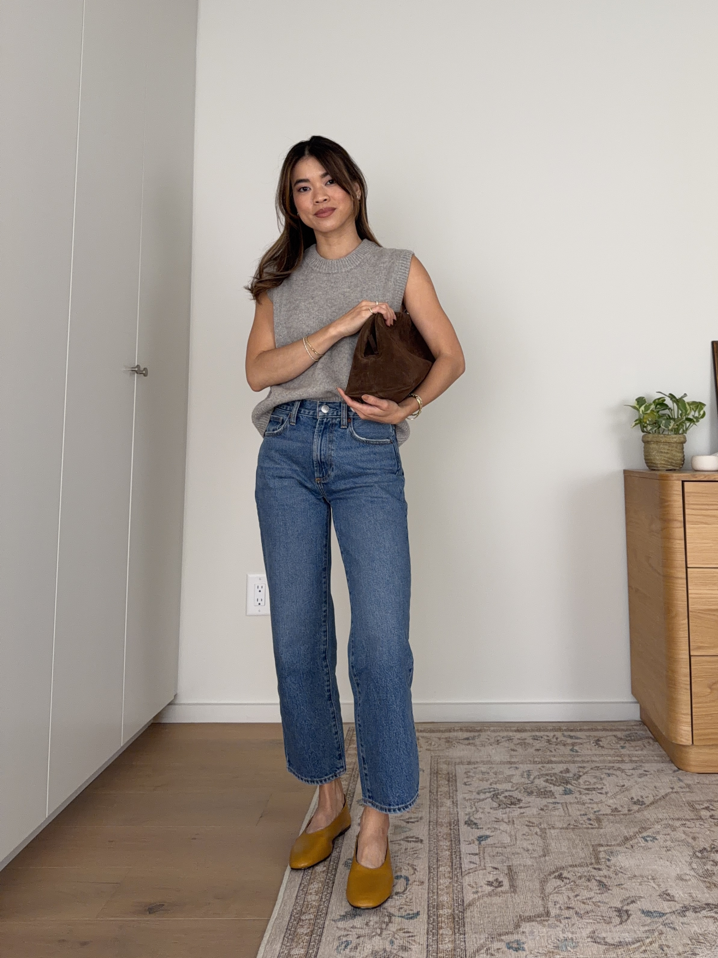 The perfect everyday jeans from @Quince. You can’t beat the $50 price!

Sizing info:
 -Quince 100% Yak Crewneck Sweater Vest (Size XS in Warm Heather Grey) 
-Quince Bella Rigid Straight Jeans (Size 24 Short in Horizon Blue)

petite fashion, get dressed with me, outfit inspiration, ootd, nashville outfit, Nashville influencer, petite style, vacation style, casual outfits, mom style, petite pants, fall outfits, fall outfit info, fall pants, fall outfit idea, fall top, fall sweater, fall shoes, quince, summer top, petite jeans, quince, quince jeans, quince haul, summer sweater, sweater vest

#LTKootd #LTKSeasonal #LTKPetite