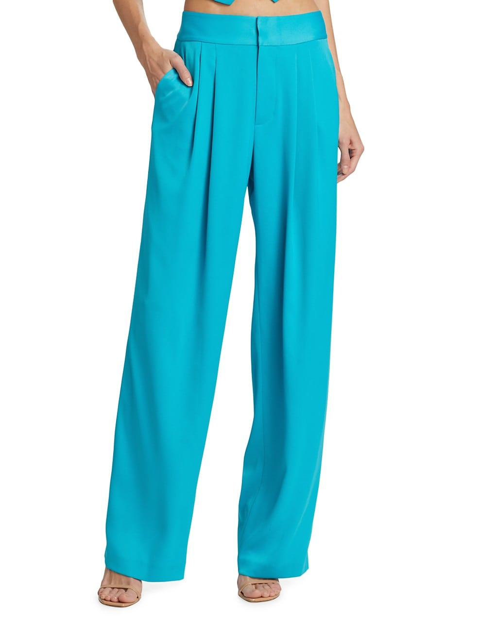 Alice + Olivia Atia Pleated Wide-Leg Pants | Saks Fifth Avenue