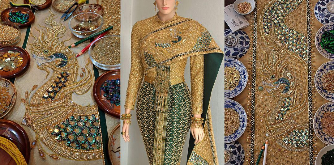 Luxury Thai Sivalia Bridal Dress |asian Wedding Attire| Handcrafted Naga Drawing| Lamphun Silk | ... | Etsy (US)