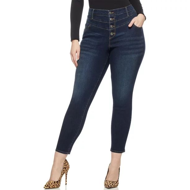 Sofia Jeans by Sofia Vergara Plus Size Rosa Super High-Rise Curvy Ankle Jeans - Walmart.com | Walmart (US)