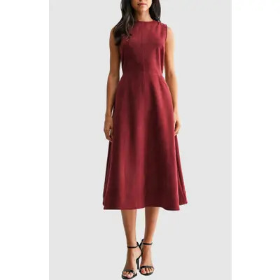 Mila Mae Faux Suede A-Line Dress in Burgundy at Nordstrom, Size X-Large | Nordstrom