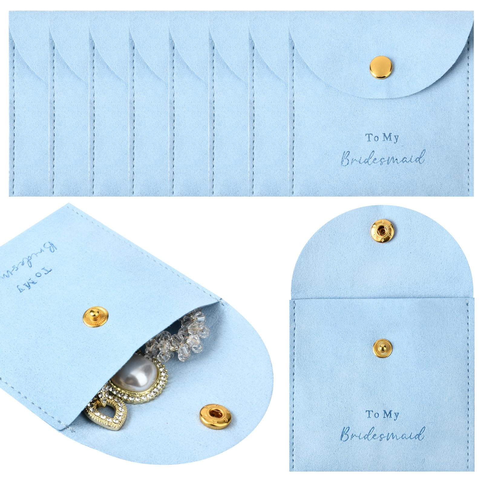 CEELGON Jewelry Bags Bridesmaid Gifts Set of 8 Velvet Small Jewelry Pouch with Button Bracelet Ea... | Amazon (US)