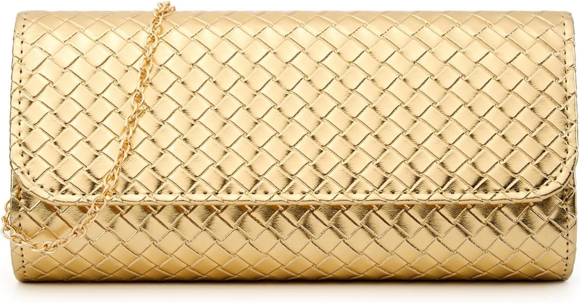 Woven Evening Bag Clutch Purses for Women Fashion PU Leather Crossbody Purse for Wedding Party an... | Amazon (US)