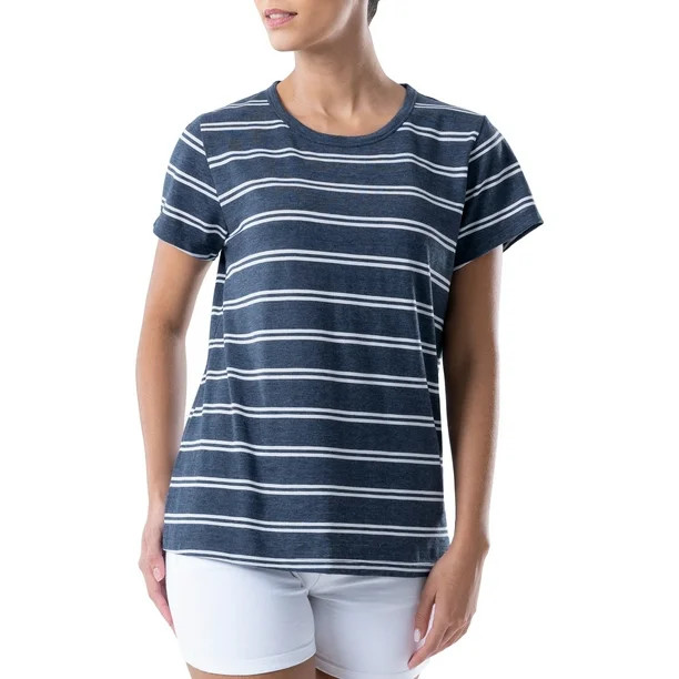 Time and Tru Women's Short Sleeve Slub Crew T-Shirt | Walmart (US)