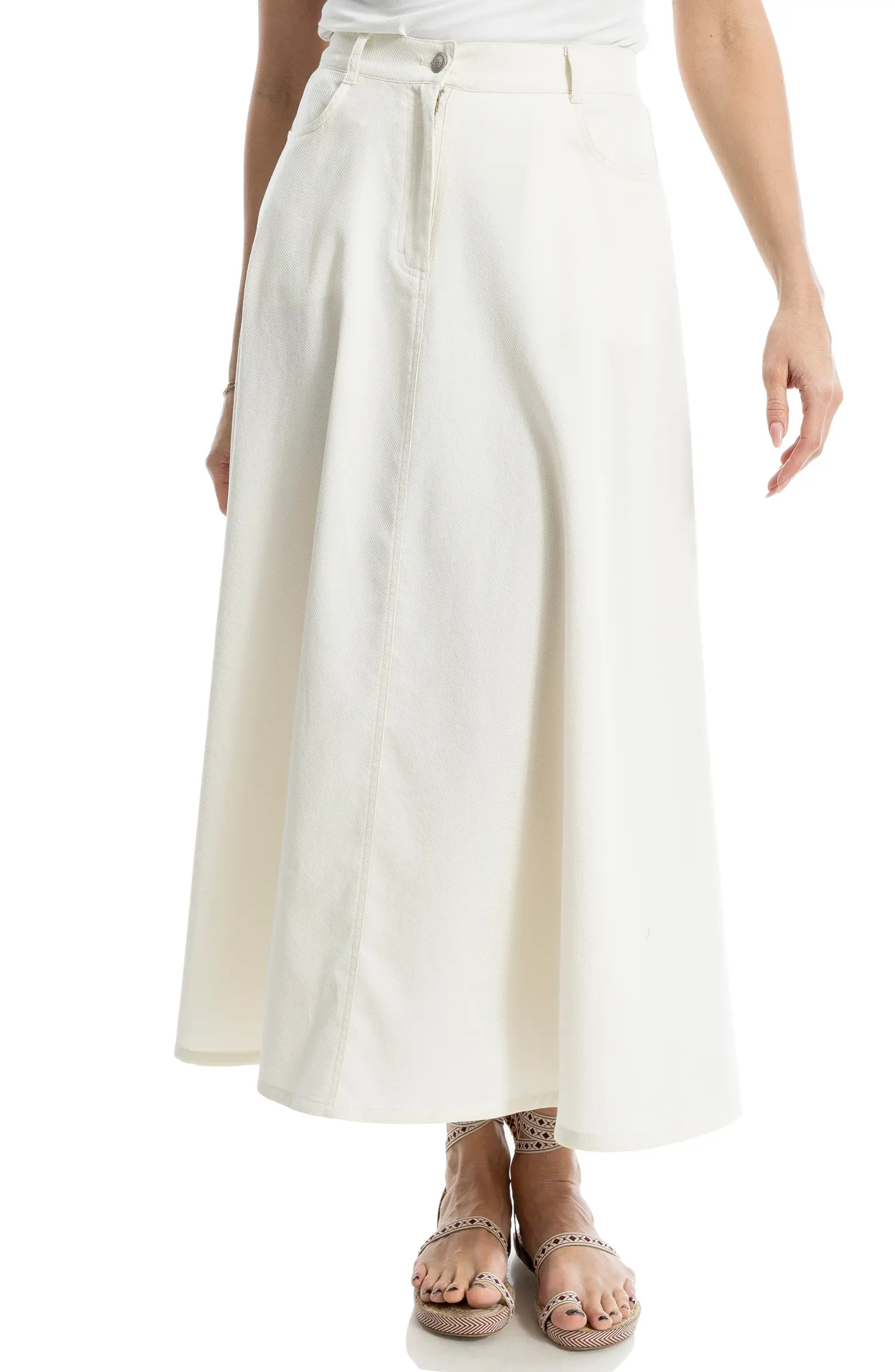 MAX STUDIO Piqué A-Line Maxi Skirt | Nordstromrack | Nordstrom Rack