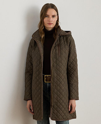 Women's Hooded Quilted Coat | Macy's