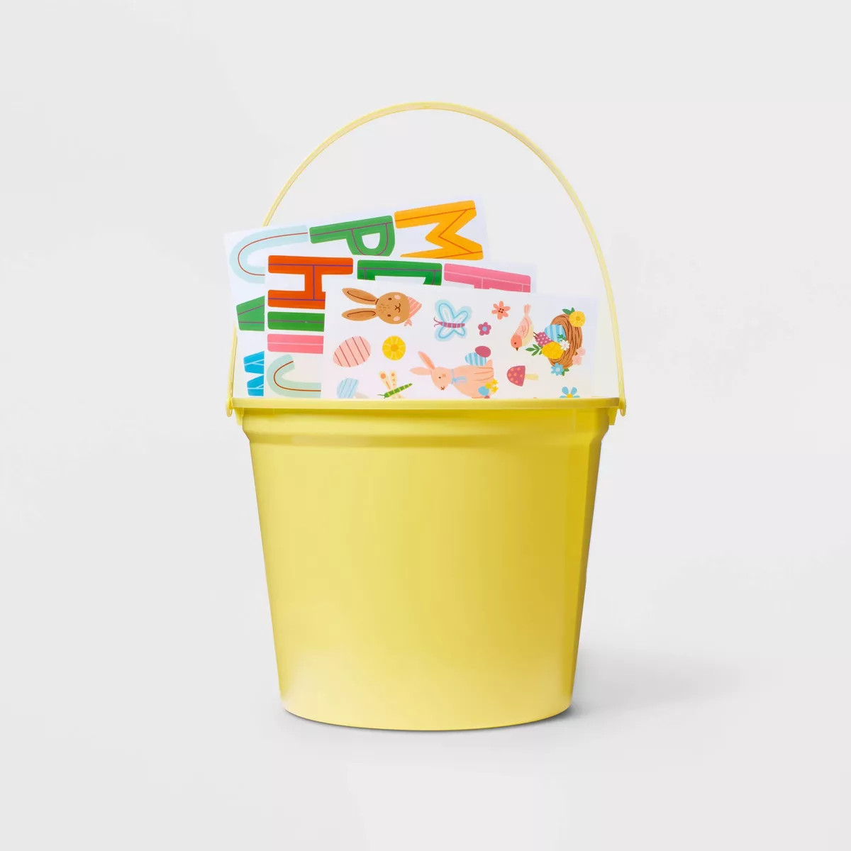 Plastic Yellow Easter Bucket with Stickers - Spritz™ | Target