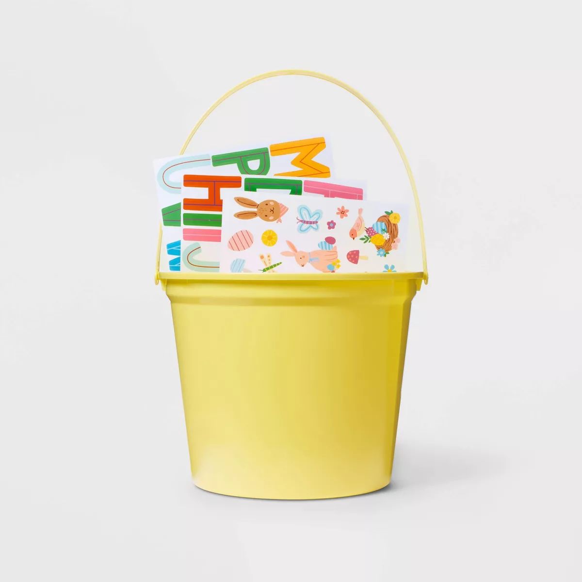 Plastic Yellow Easter Bucket with Stickers - Spritz™ | Target