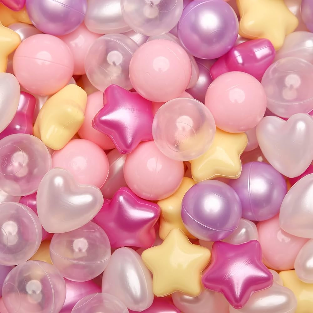 GOGOSO Shape Ball Pits Balls, Star Heart Plastics Balls for Toddlers Kids Children, DIY Giant Fri... | Amazon (US)