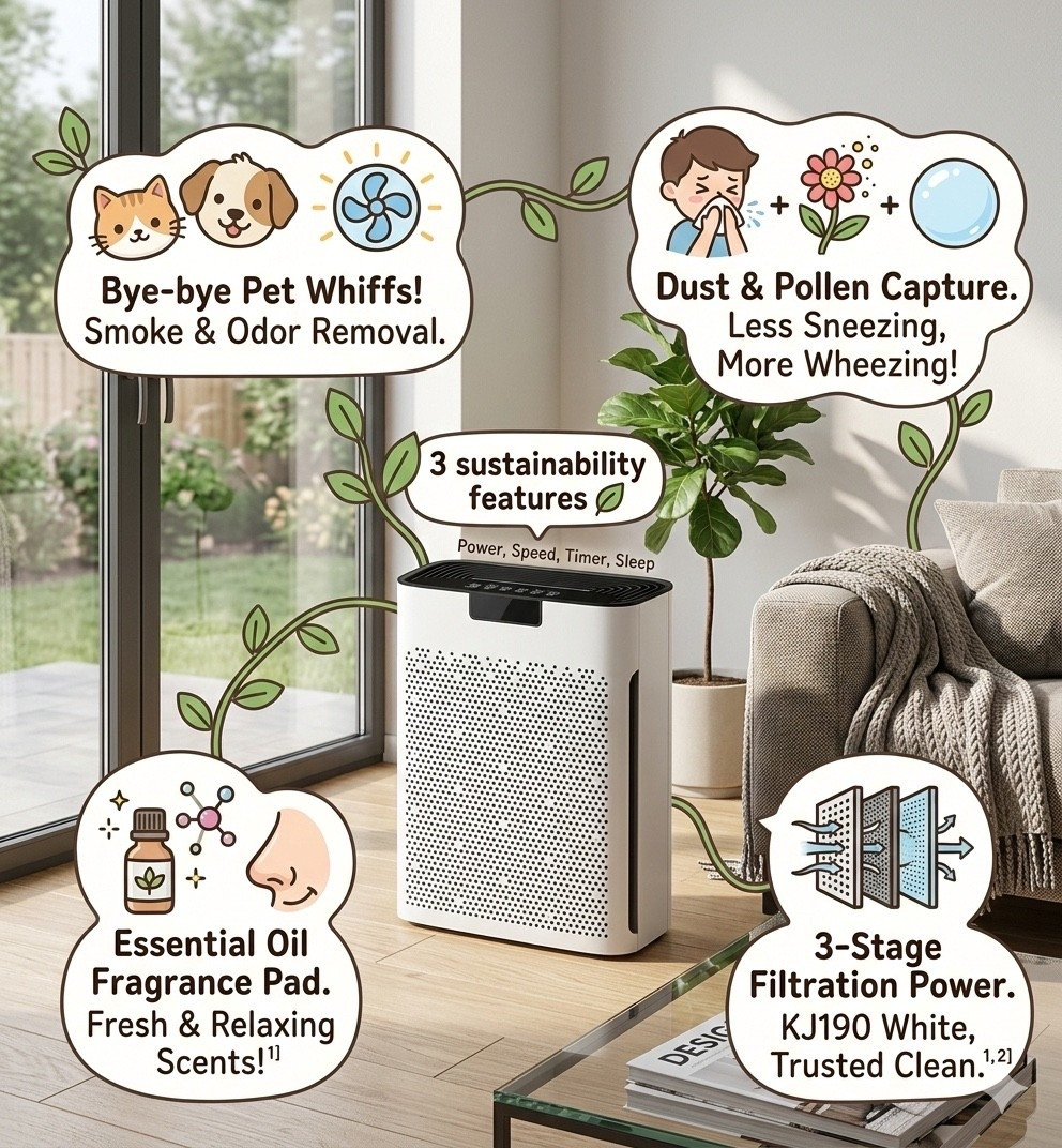 Fresh air starts here. 🌬️✨
Obsessed with this 3-stage filtration air cleaner! It handles smoke, odors, and pet dander like a pro, plus it has a super sleek design that blends right into my decor. 6K+ people bought this last month..
Shop the post below! 👇 #LTKunder100 #HomeEssentials #HealthyLiving

#LTKdayinmylife #LTKHome #LTKSpringSale