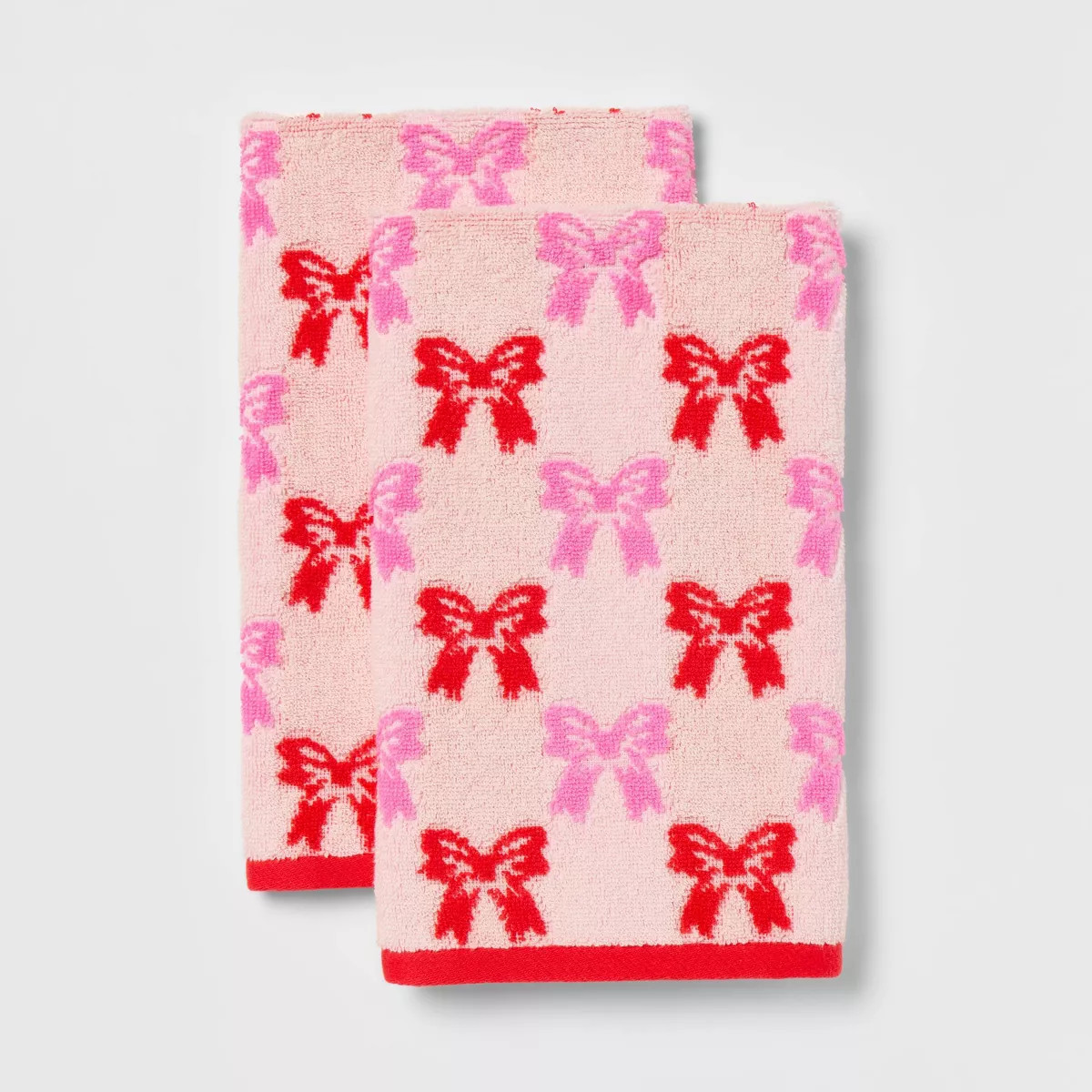 2pk Valentine's Day Bows Hand Towel Set - Room Essentials™ | Target