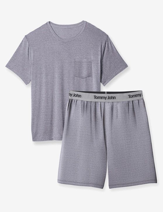 Men's Second Skin Luxe Rib Tee & Short Sleep Set | Tommy John