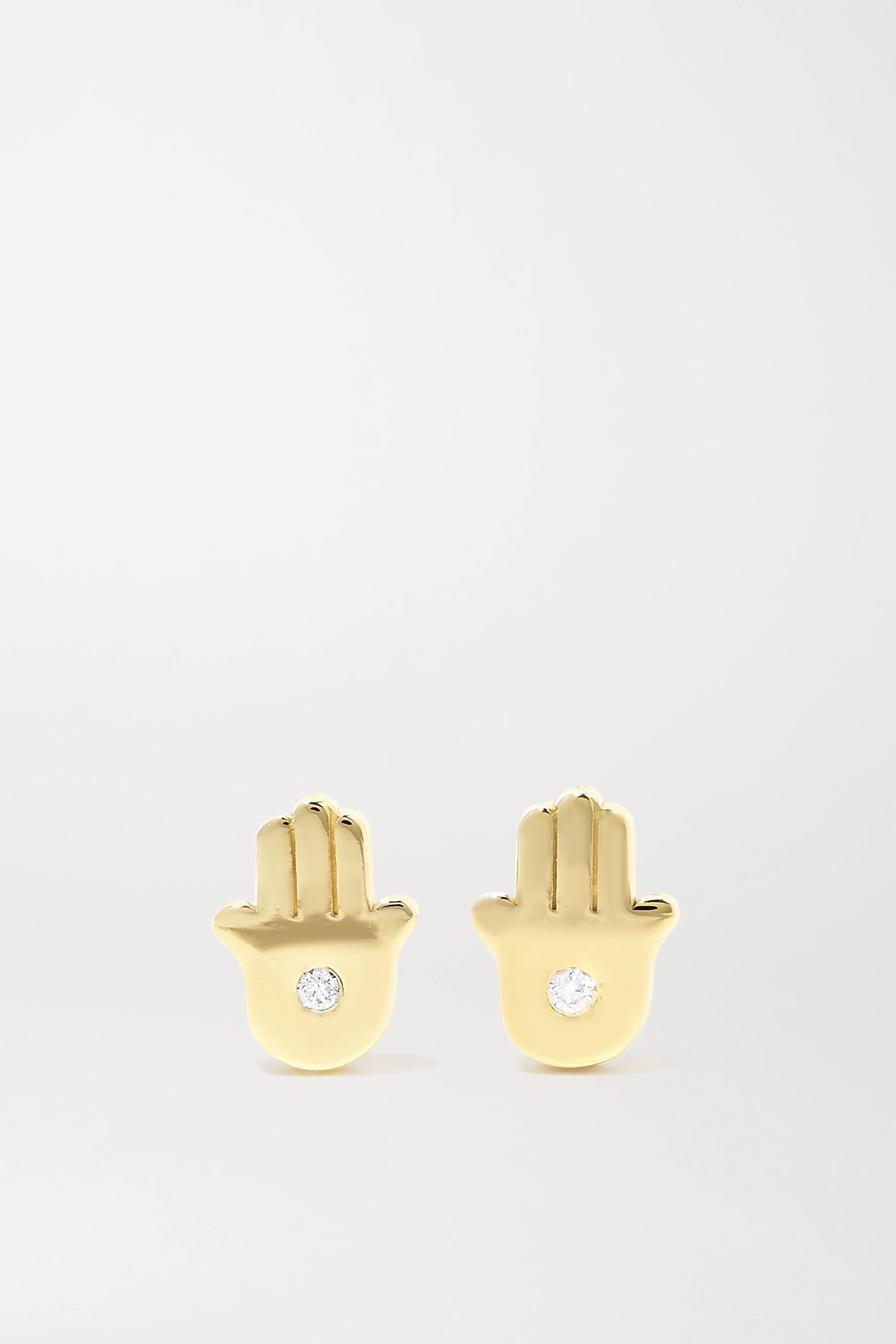Gold Mini Hamsa 18-karat gold diamond earrings | Jennifer Meyer | NET-A-PORTER | NET-A-PORTER (US)