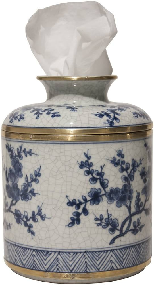 Dessau Home Blue And White Blossom Tissue Box | Amazon (US)