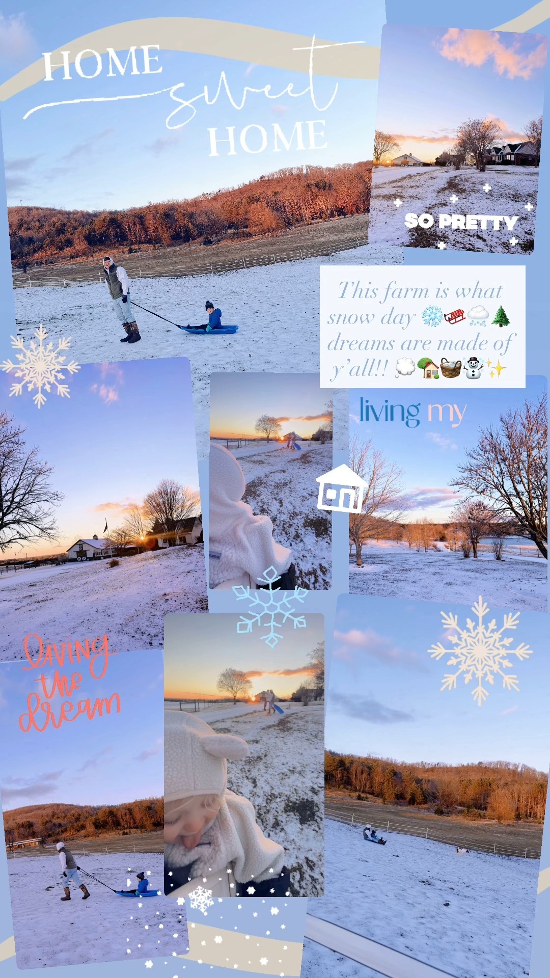 This farm is what snow day ❄️🛷🌨️🌲 dreams are made of y’all!! 💭🏡🧺☃️✨