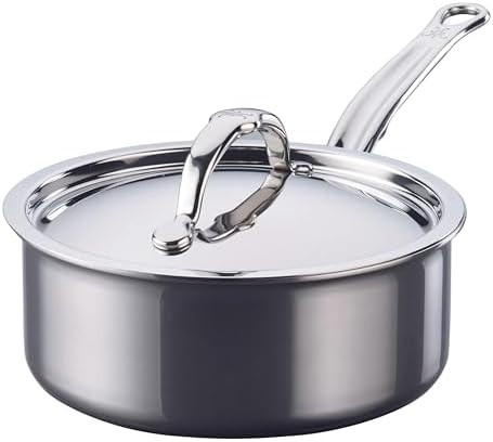 Hestan NanoBond Molecular Titanium Saucepan with Lid, 2-Quart - PFAS-Free Stainless Steel, 4x Str... | Amazon (US)