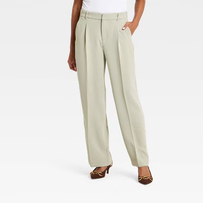 Women's Signature Crepe Essential Trouser - A New Day™ Light Green 0 | Target