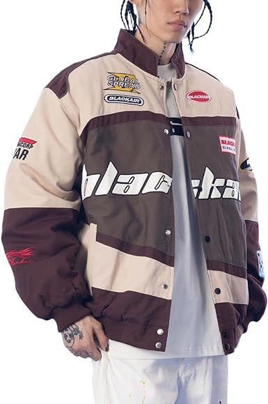 Aelfric Eden Men's Letter Foaming Love Print Varsity Jacket Vintage Graphic Baseball Jacket Unise... | Amazon (US)