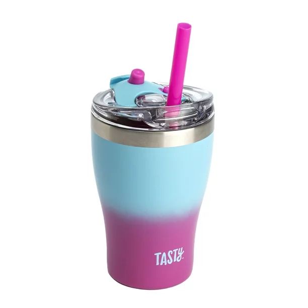 Tasty Kids Double Wall Stainless Steel Tumbler with Straw,  Keeps Drinks Cold for Hours, 14 Ounce... | Walmart (US)
